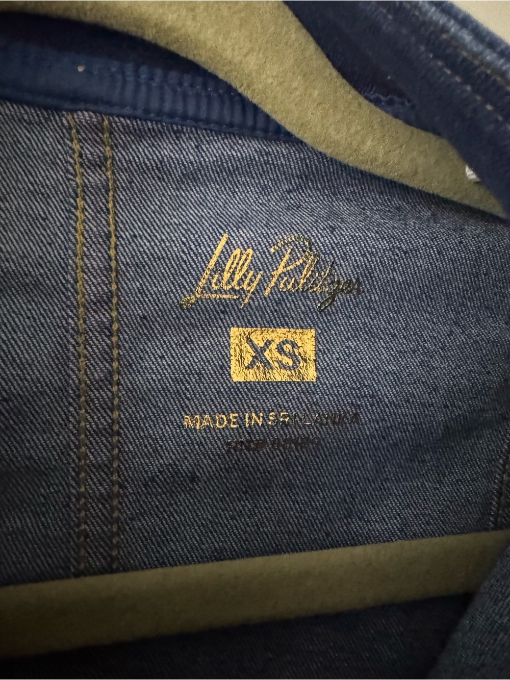 Lilly Pulitzer Dark Blue Denim Jacket with Gold Buttons XS - Picture 2 of 3
